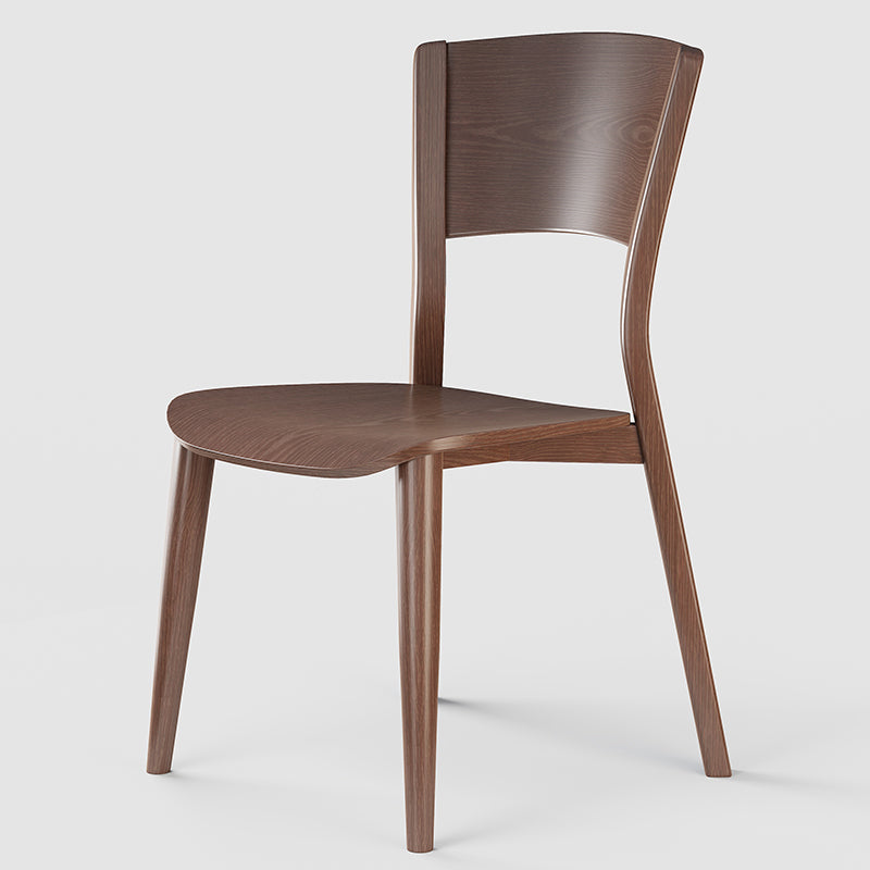Contemporary Style Dining Chairs Oak Solid Wood Open Back Armless Chair