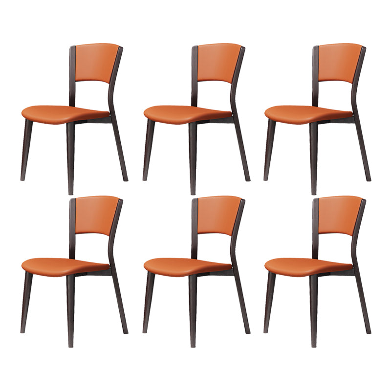 Contemporary Style Dining Chairs Oak Solid Wood Open Back Armless Chair