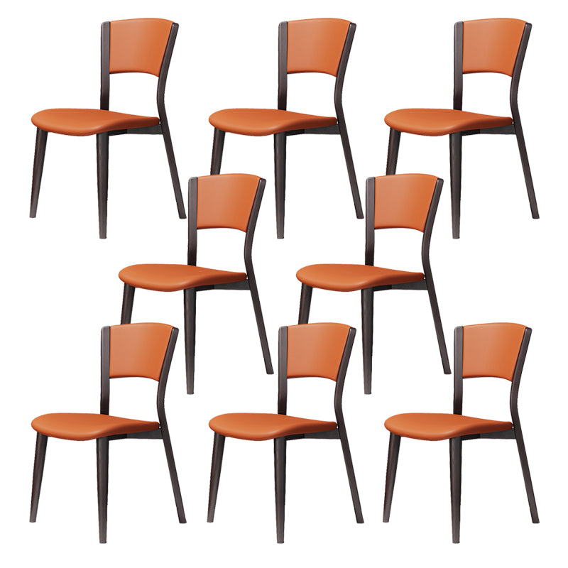 Contemporary Style Dining Chairs Oak Solid Wood Open Back Armless Chair
