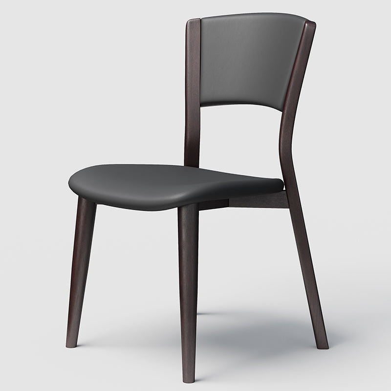 Contemporary Style Dining Chairs Oak Solid Wood Open Back Armless Chair