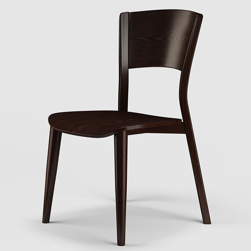 Contemporary Style Dining Chairs Oak Solid Wood Open Back Armless Chair