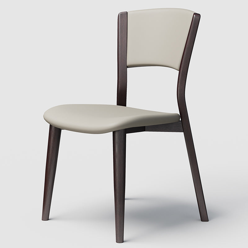Contemporary Style Dining Chairs Oak Solid Wood Open Back Armless Chair