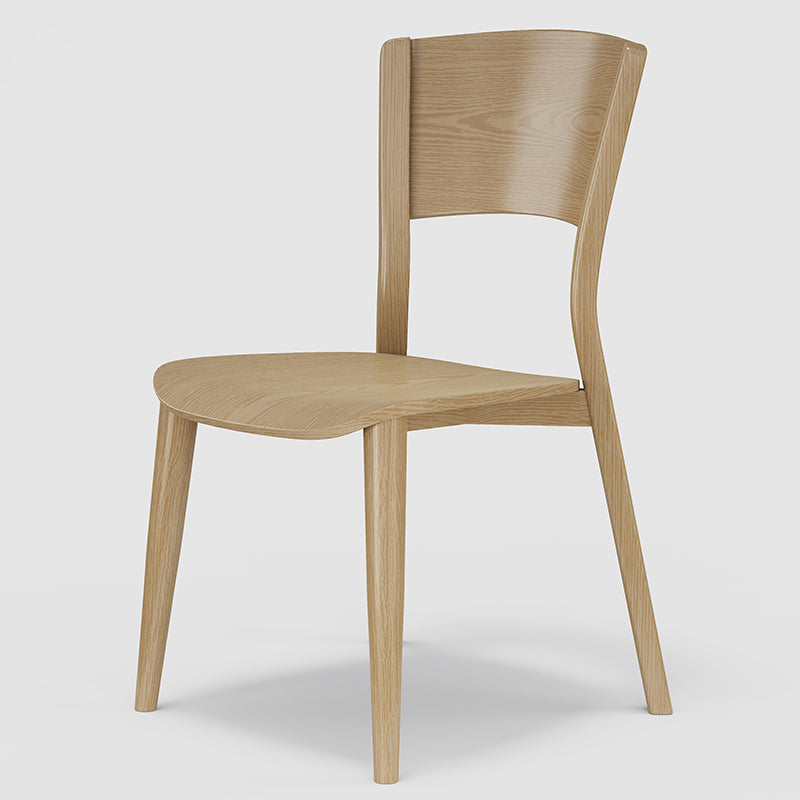 Contemporary Style Dining Chairs Oak Solid Wood Open Back Armless Chair