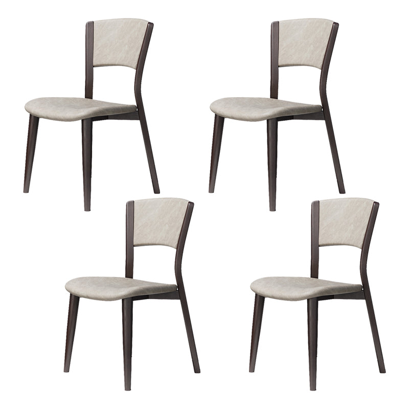 Contemporary Style Dining Chairs Oak Solid Wood Open Back Armless Chair
