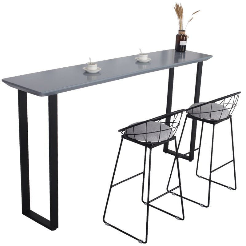 Indoor Grey Wood Bar Set 1/2/3 Pieces Rectangle Industrial Table and Stool Set