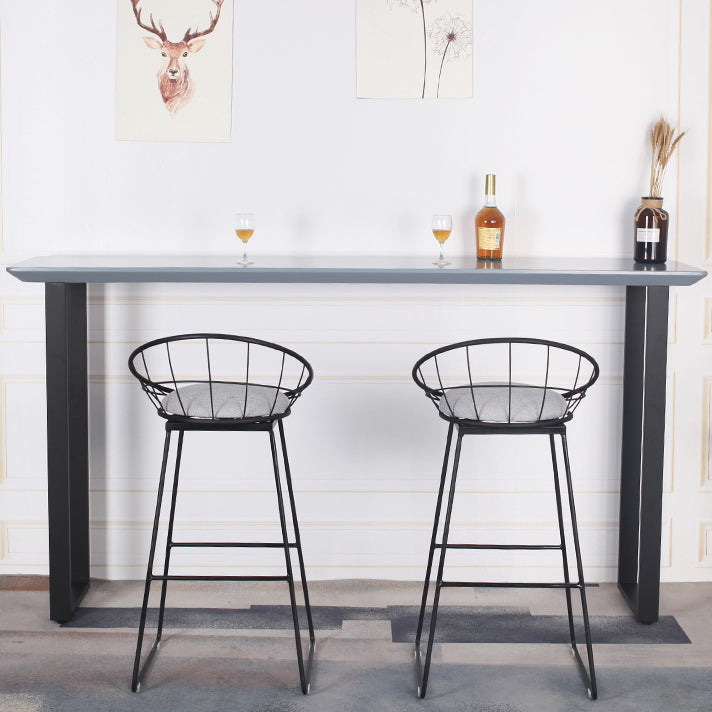 Indoor Grey Wood Bar Set 1/2/3 Pieces Rectangle Industrial Table and Stool Set