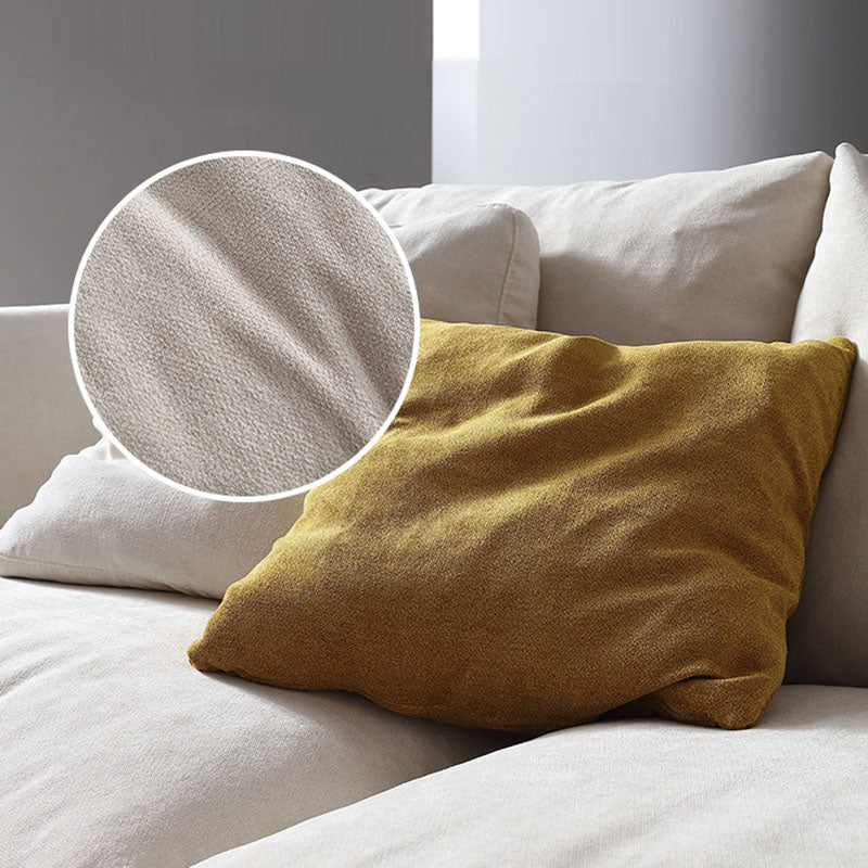 Modern 4-seater Fabric Sofa Flared Arm Sofa with Bolster Pillows