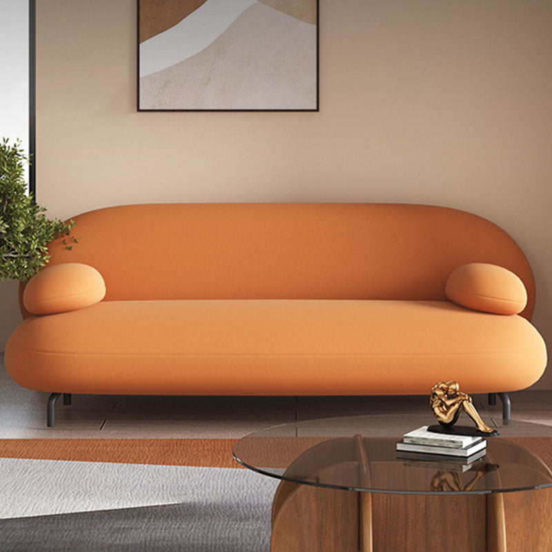 Faux Leather Modern Style Sofa 29.13" High Pillow Top Arm Seating