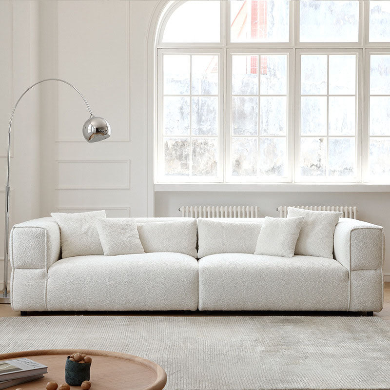 Modernism Sewn Pillow Back Sofa Tuxedo Arm Sofa with 4 Pillows