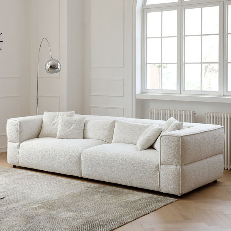 Modernism Sewn Pillow Back Sofa Tuxedo Arm Sofa with 4 Pillows