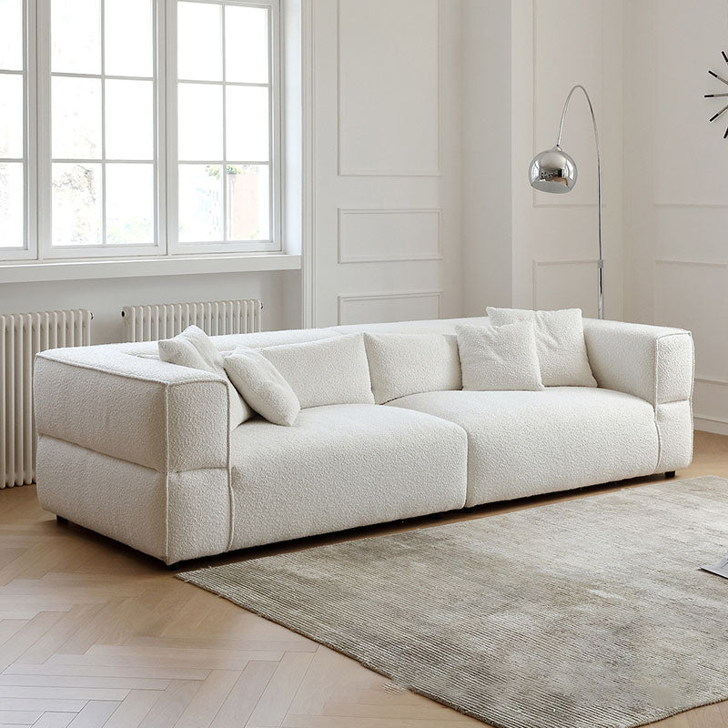 Modernism Sewn Pillow Back Sofa Tuxedo Arm Sofa with 4 Pillows