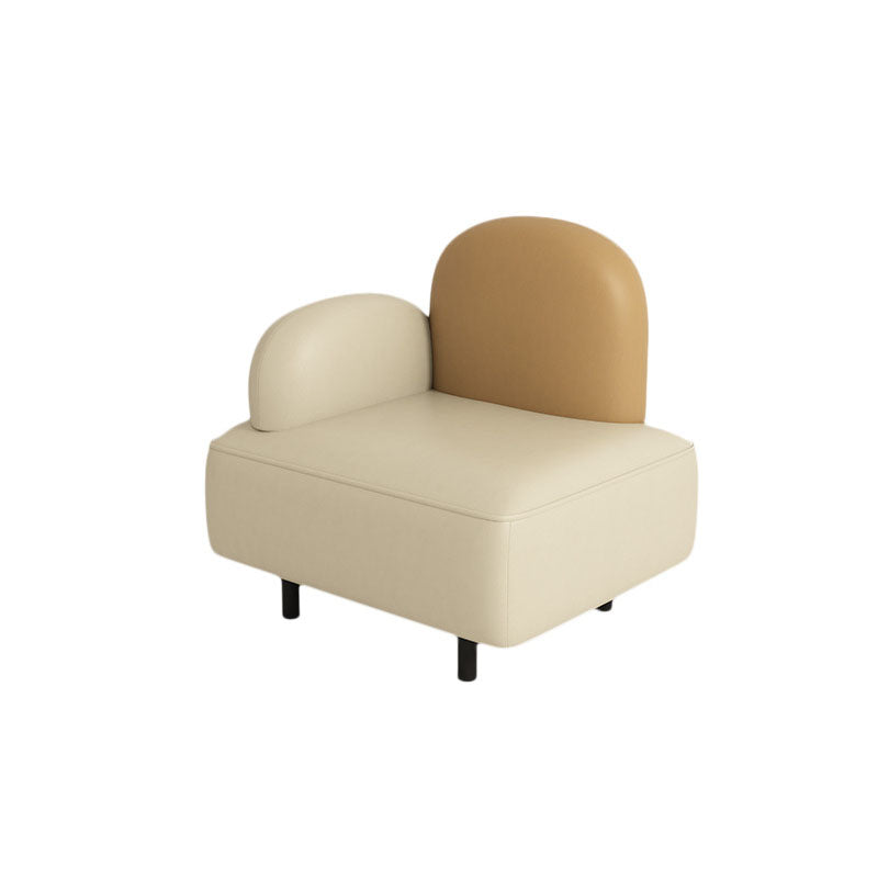Pillow Top Arm Sofa Modern Faux Leather 31.5 Inch High Loveseat