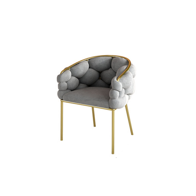 Biscuit Back Sofa 23.62" Deep Sloped Arm Sofa with Gold Frame