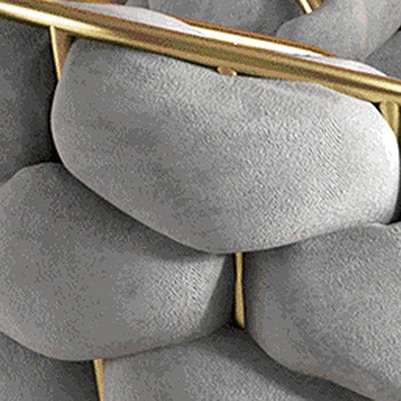 Biscuit Back Sofa 23.62" Deep Sloped Arm Sofa with Gold Frame