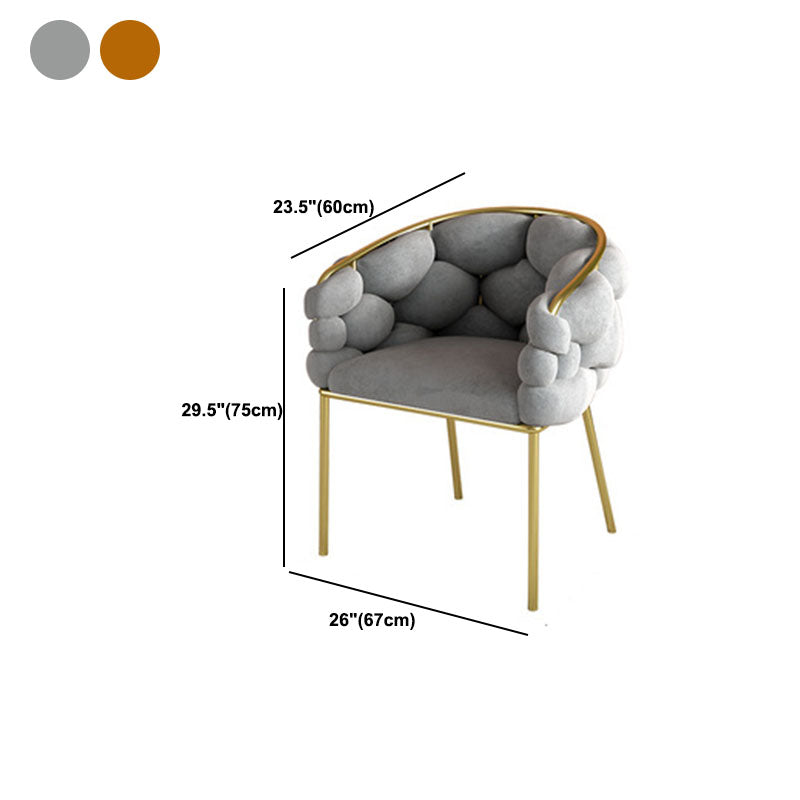 Biscuit Back Sofa 23.62" Deep Sloped Arm Sofa with Gold Frame