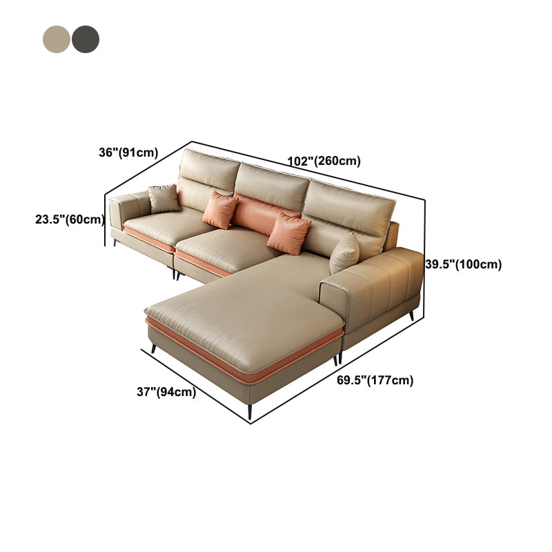 Glam Stationary Faux Leather Living Room Recessed Arm Cushionssofa