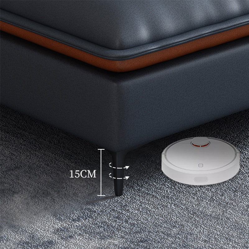 Glam Assembled Faux Leather Living Room Pillow Top Arm Sofa Chaise