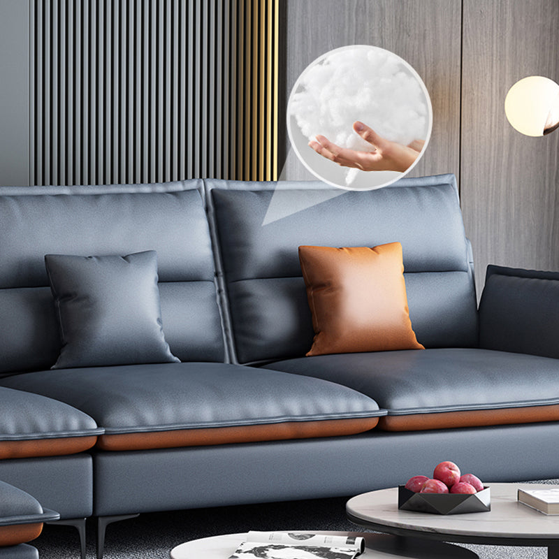 Glam Assembled Faux Leather Living Room Pillow Top Arm Sofa Chaise