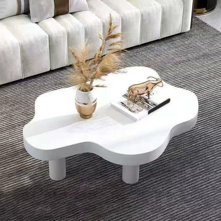 Scandinavian Free Form Coffee Table with 3 Wooden Legs in Pine Wood