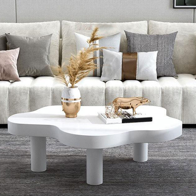Scandinavian Free Form Coffee Table with 3 Wooden Legs in Pine Wood