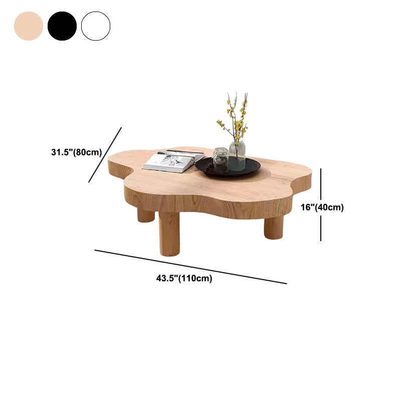 Scandinavian Free Form Coffee Table with 3 Wooden Legs in Pine Wood