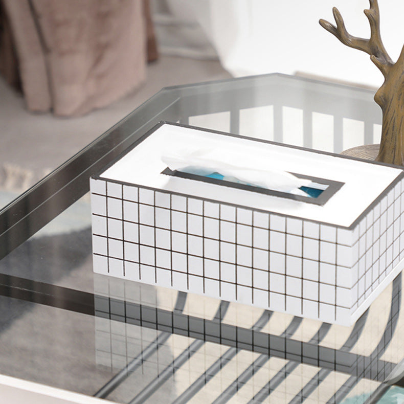 Modern Frame Coffee Table Rectangular Glass Top Cocktail Table for Home