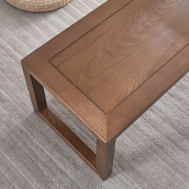 Scandinavian Solid Wood Coffee Table with Sled Base Cocktail Table
