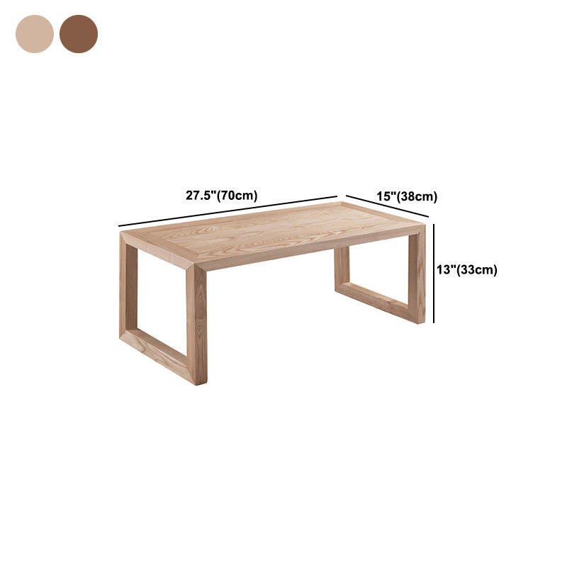 Scandinavian Solid Wood Coffee Table with Sled Base Cocktail Table