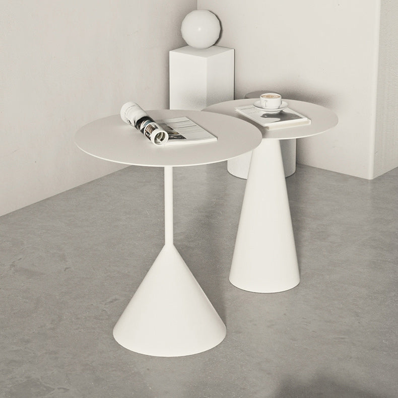 Iron 2 Piece Bunching Tables with Round Top and Pedestal Base