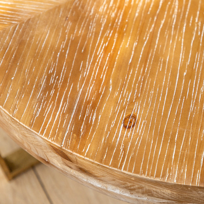 French Country Light Wood Distressed Cocktail Table Wooden Coffee Table for Home