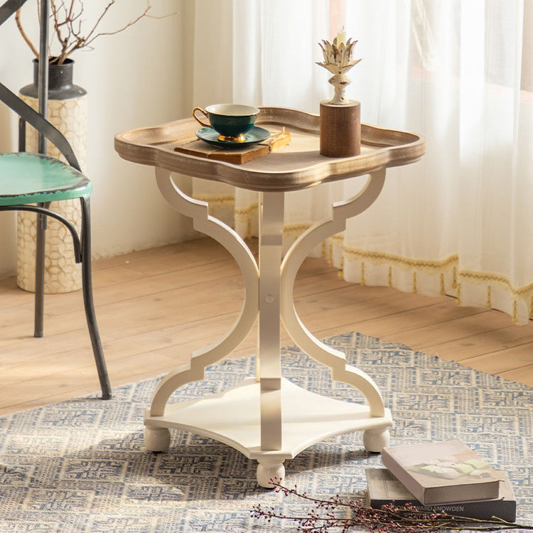 French Country Wooden Cocktail Table Distressed Coffee Table for Home
