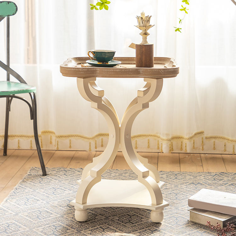 French Country Wooden Cocktail Table Distressed Coffee Table for Home