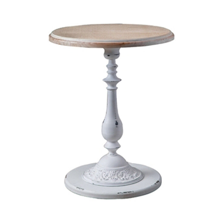French Country Distressed Pedestal Cocktail Table Wooden Coffee Table for Home