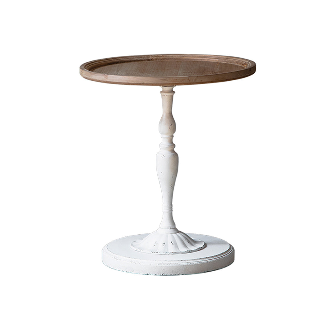 French Country Distressed Pedestal Cocktail Table Wooden Coffee Table for Home
