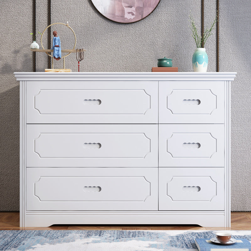 Contemporary Accent Chest with 6 Soft Close Drawers in Rubberwood