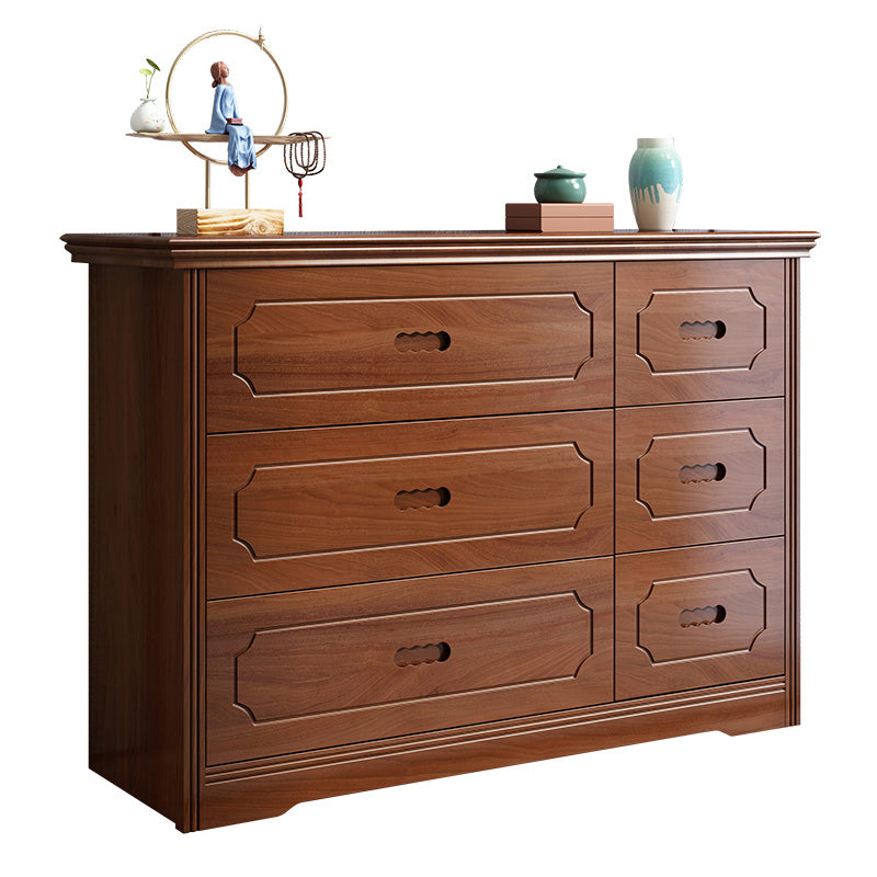 Contemporary Accent Chest with 6 Soft Close Drawers in Rubberwood
