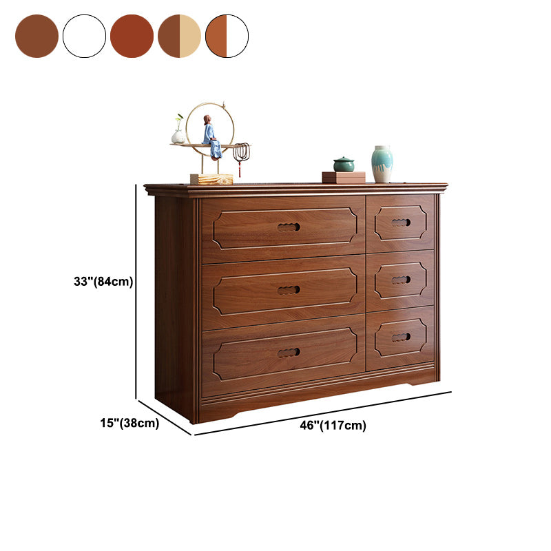 Contemporary Accent Chest with 6 Soft Close Drawers in Rubberwood
