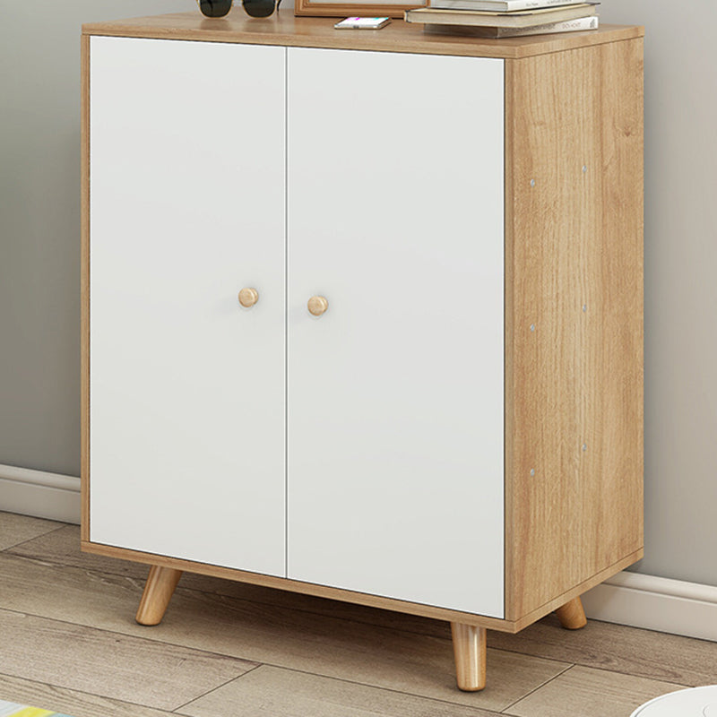 Modern Knobs Side Cabinet Rectangle Wood Storage Cabinet with Drawer
