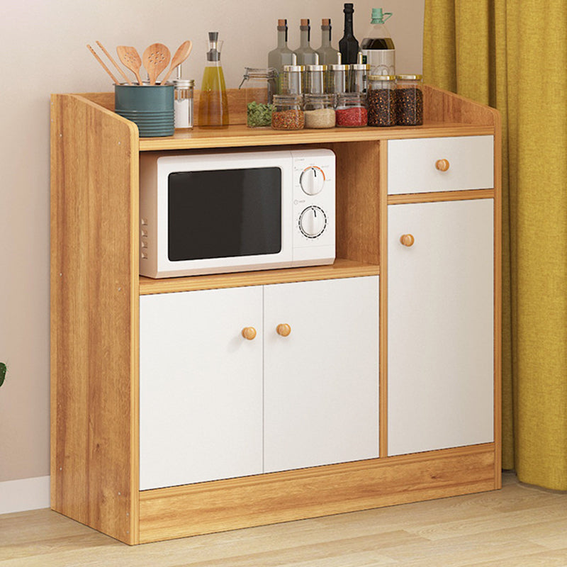 Modern Knobs Side Cabinet Rectangle Wood Storage Cabinet with Drawer