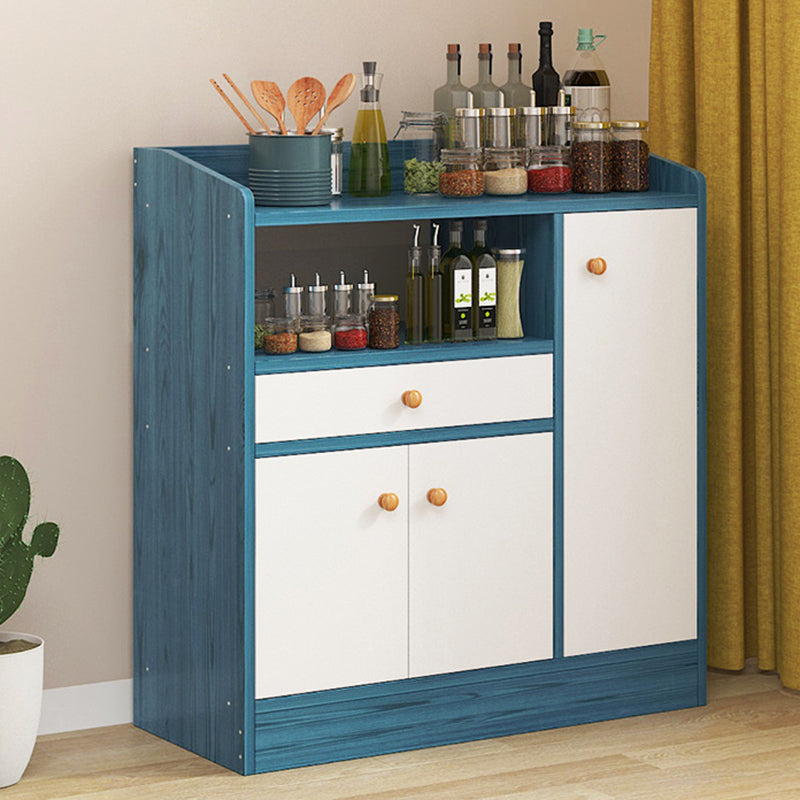 Modern Knobs Side Cabinet Rectangle Wood Storage Cabinet with Drawer