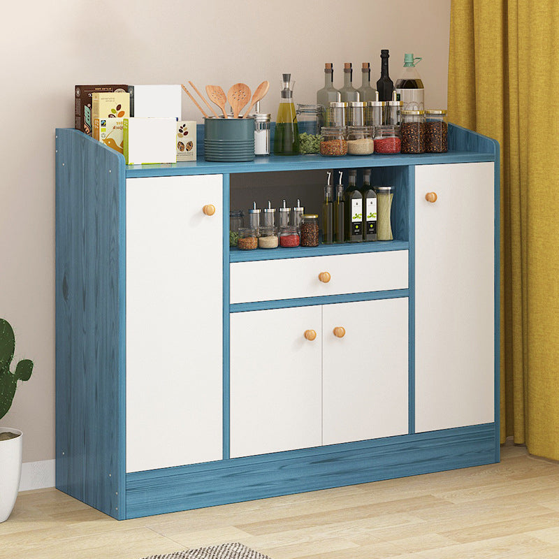 Modern Knobs Side Cabinet Rectangle Wood Storage Cabinet with Drawer