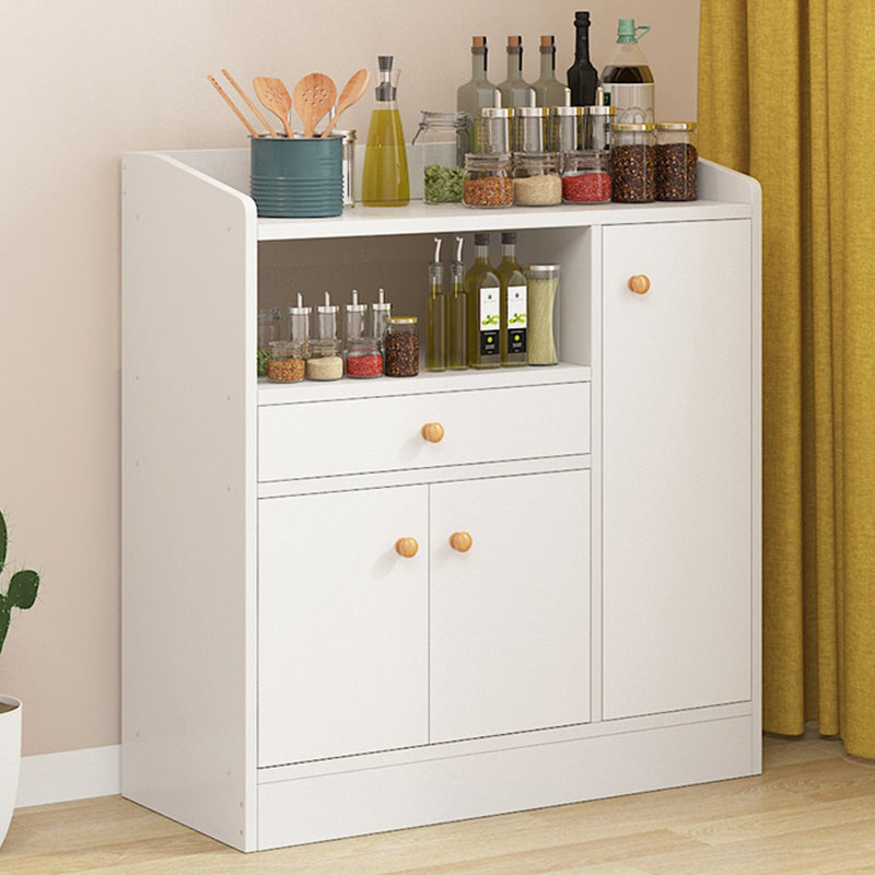 Modern Knobs Side Cabinet Rectangle Wood Storage Cabinet with Drawer