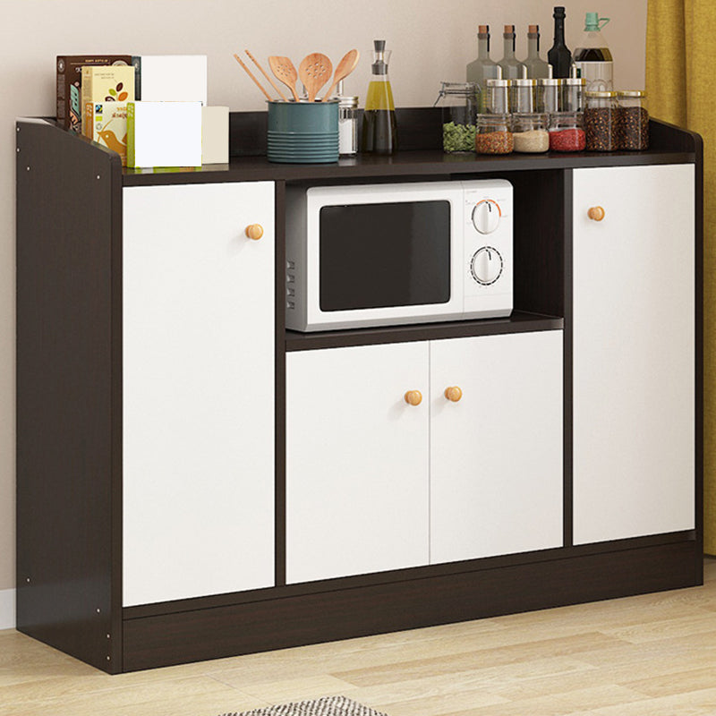 Modern Knobs Side Cabinet Rectangle Wood Storage Cabinet with Drawer