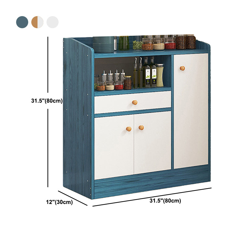 Modern Knobs Side Cabinet Rectangle Wood Storage Cabinet with Drawer