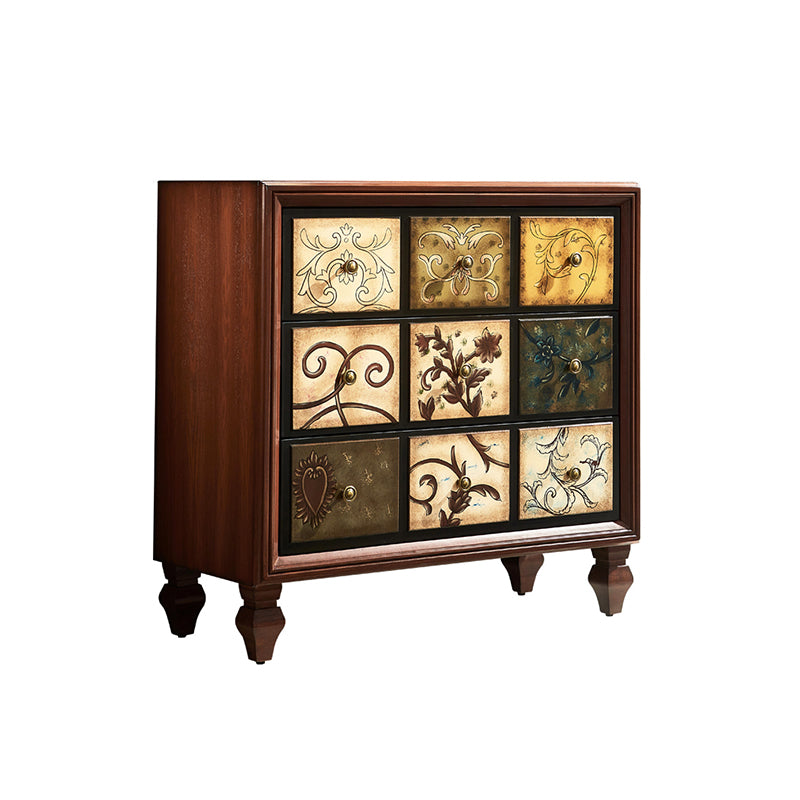 Mid-Century Modern Rectangle Side Cabinet Wood Storage Cabinet