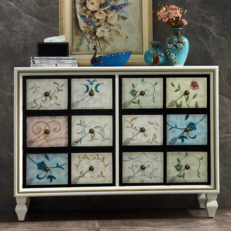 Mid-Century Modern Rectangle Side Cabinet Wood Storage Cabinet