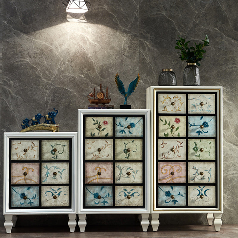 Mid-Century Modern Rectangle Side Cabinet Wood Storage Cabinet