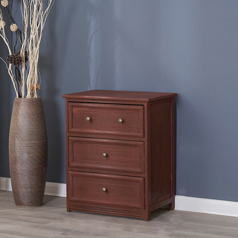 Rectangle Wood Side Cabinet Knobs Storage Cabinet with Drawer