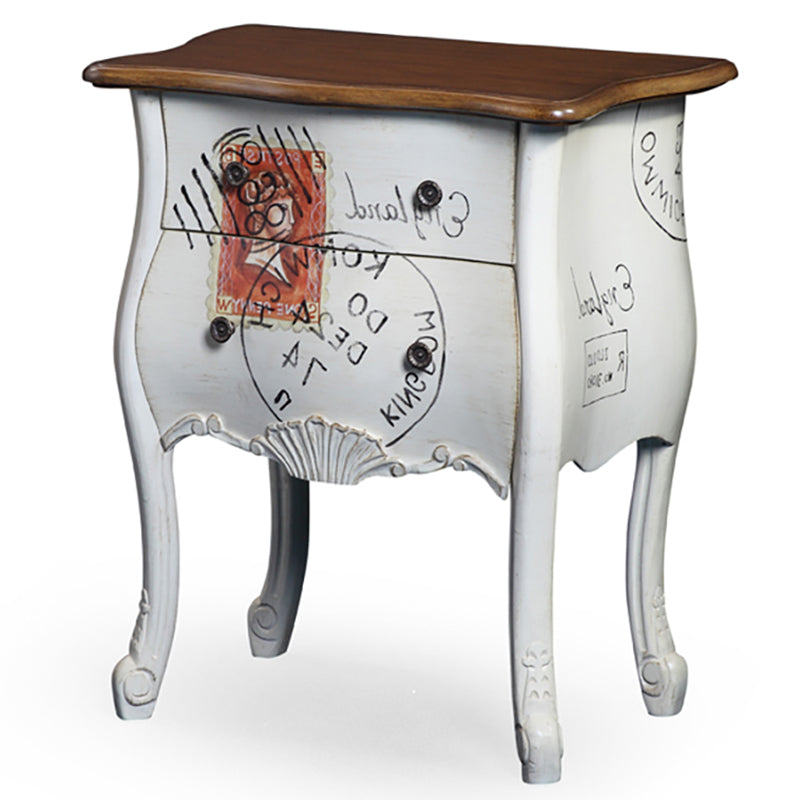 Mid-Century Modern Cabinet Fretwork Hand Painted Side Cabinet