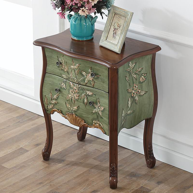 Mid-Century Modern Cabinet Fretwork Hand Painted Side Cabinet